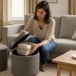 Come integrare i pouf contenitore nel salotto moderno? Soluzione salvaspazio che riduce anche la polvere